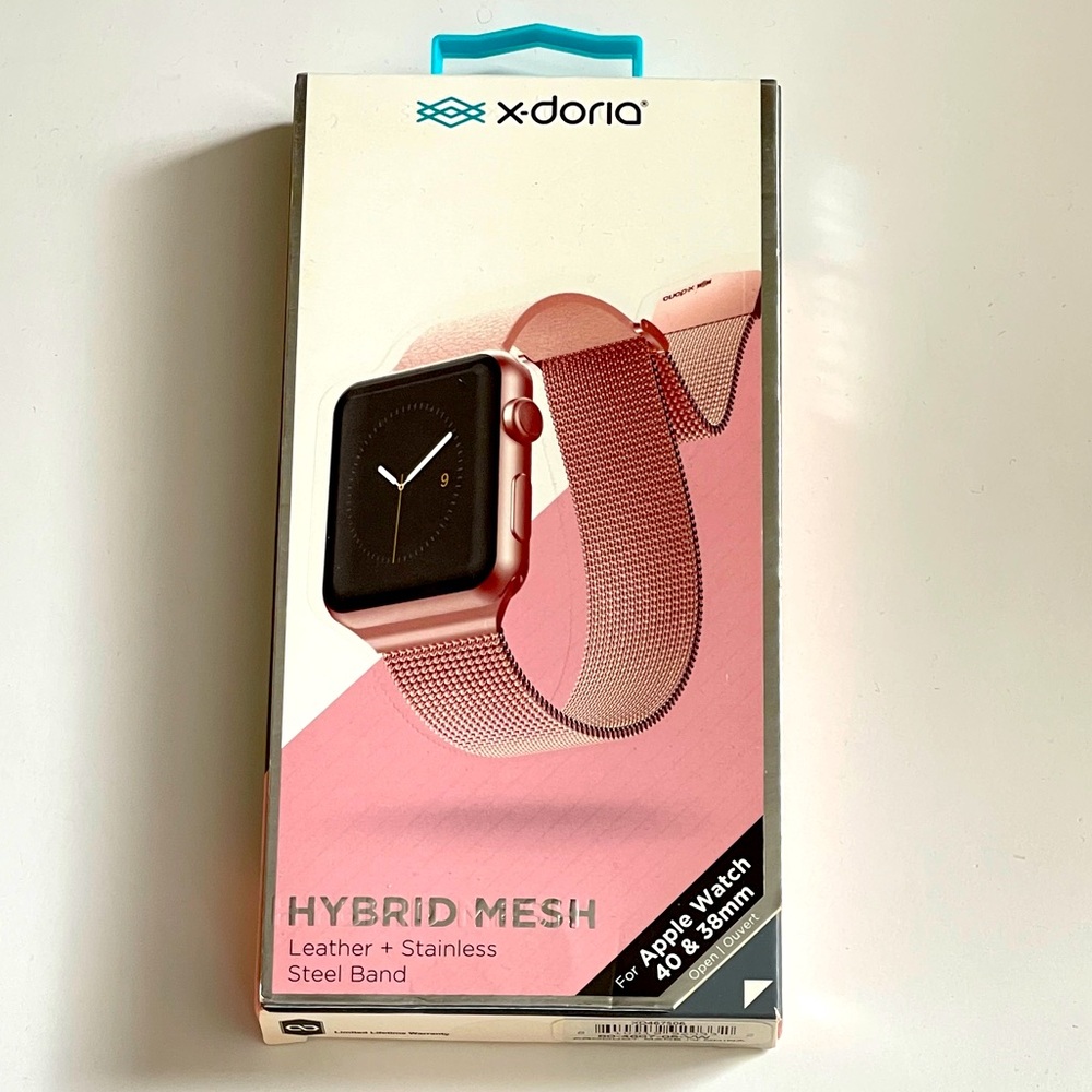 X-Doria Raptic Hybrid Mesh Watch Band for Apple Watch® 38mm & 40mm Rose Gold